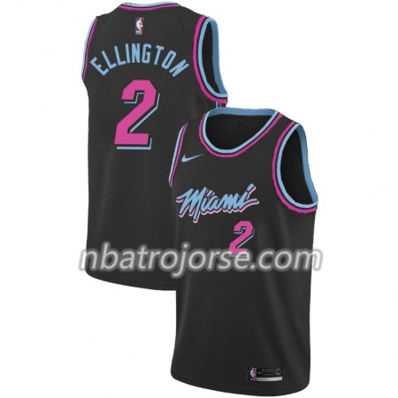 Män Miami Heat Tröja Wayne Ellington 2 2018-19 Nike City Edition Svart Swingman